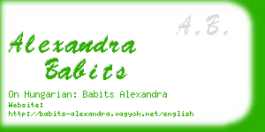 alexandra babits business card